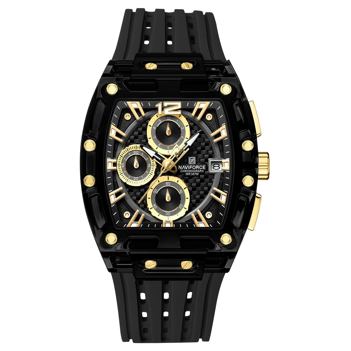 2025 New Design Transparent Tonneau Watch Men Quartz Man Watches Waterproof Luxury Sport Out Door Montre Homme