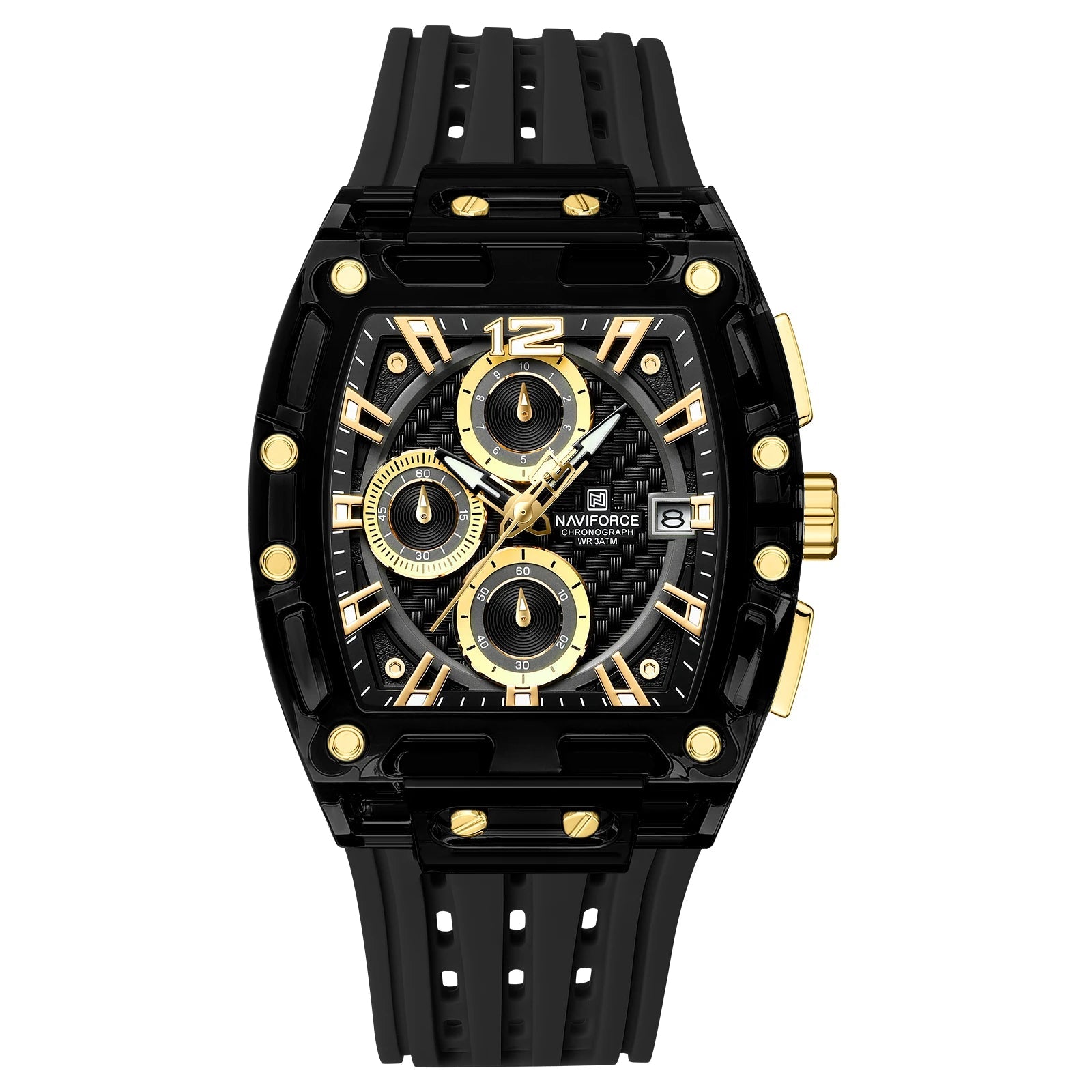 2025 New Design Transparent Tonneau Watch Men Quartz Man Watches Waterproof Luxury Sport Out Door Montre Homme