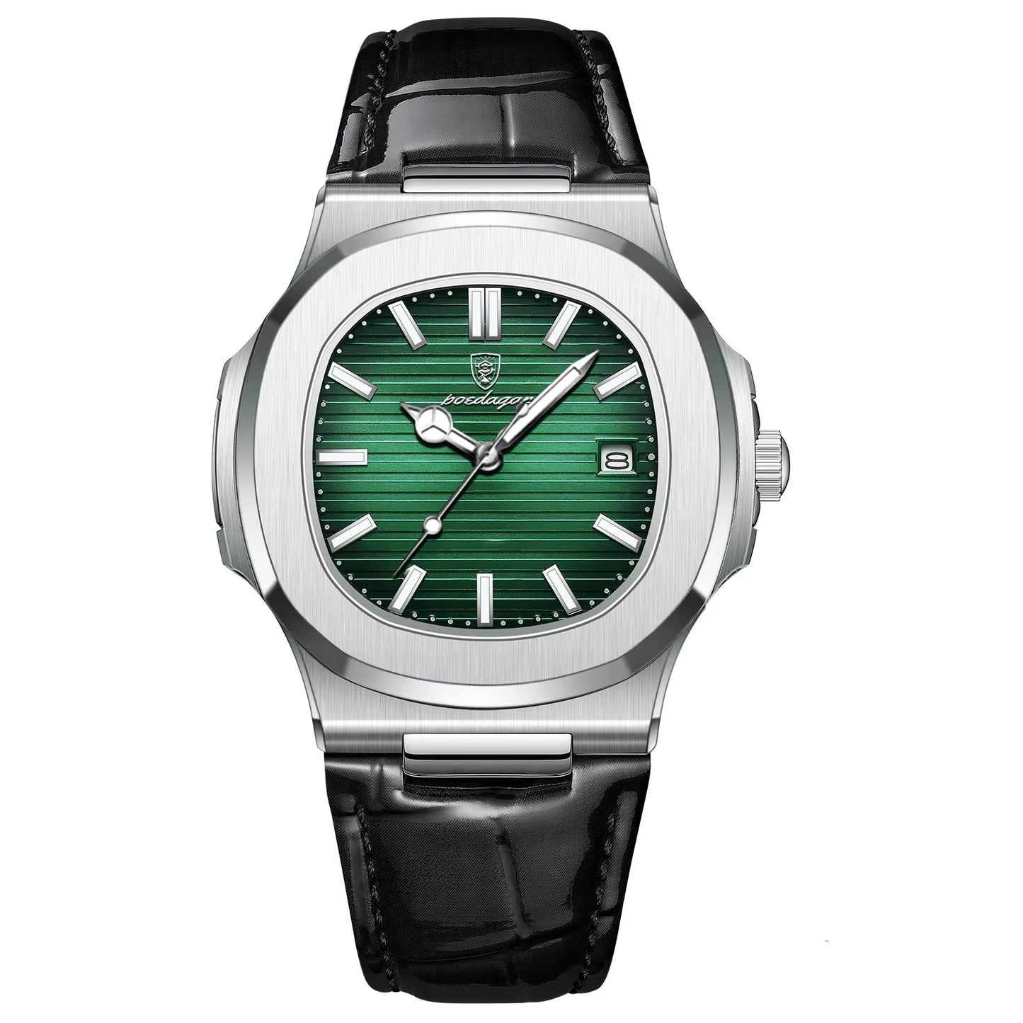 Fashion Square Man Watch Date Luminous Waterproof Leather Men Watch Casual Business Quartz Men'S Watches+Gift Box Reloj