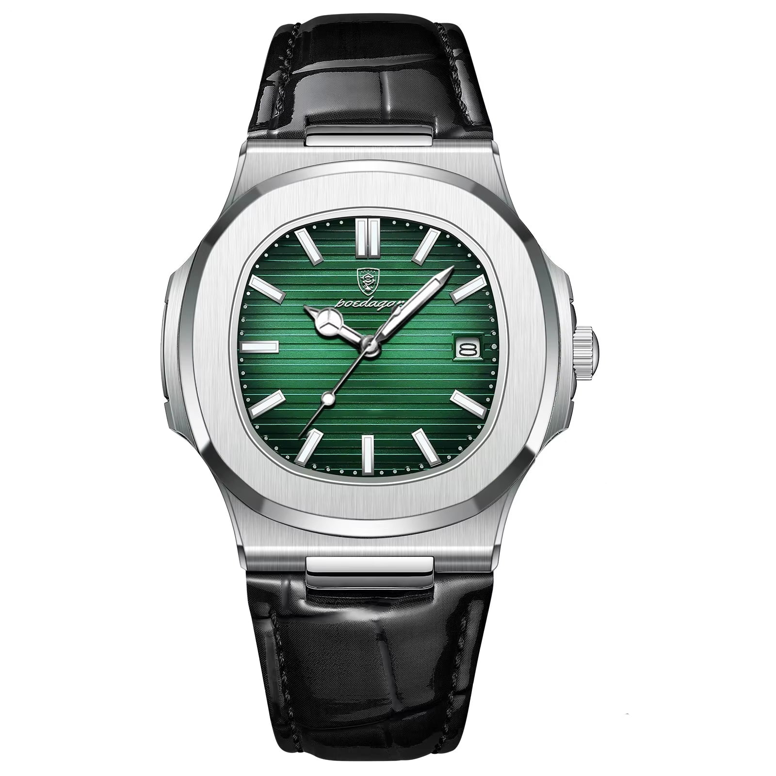 Fashion Square Man Watch Date Luminous Waterproof Leather Men Watch Casual Business Quartz Men'S Watches+Gift Box Reloj