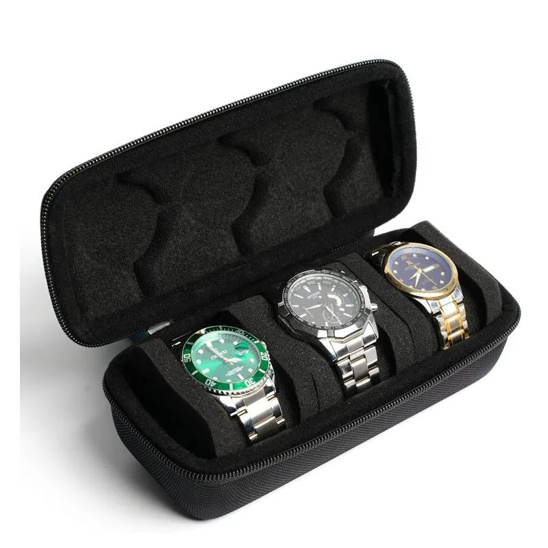 Watches Box Case Bag Portable Travel Storage Bag EVA 3 Slot Watch Storage Case for Watches Handheld Zipper Organizer Box