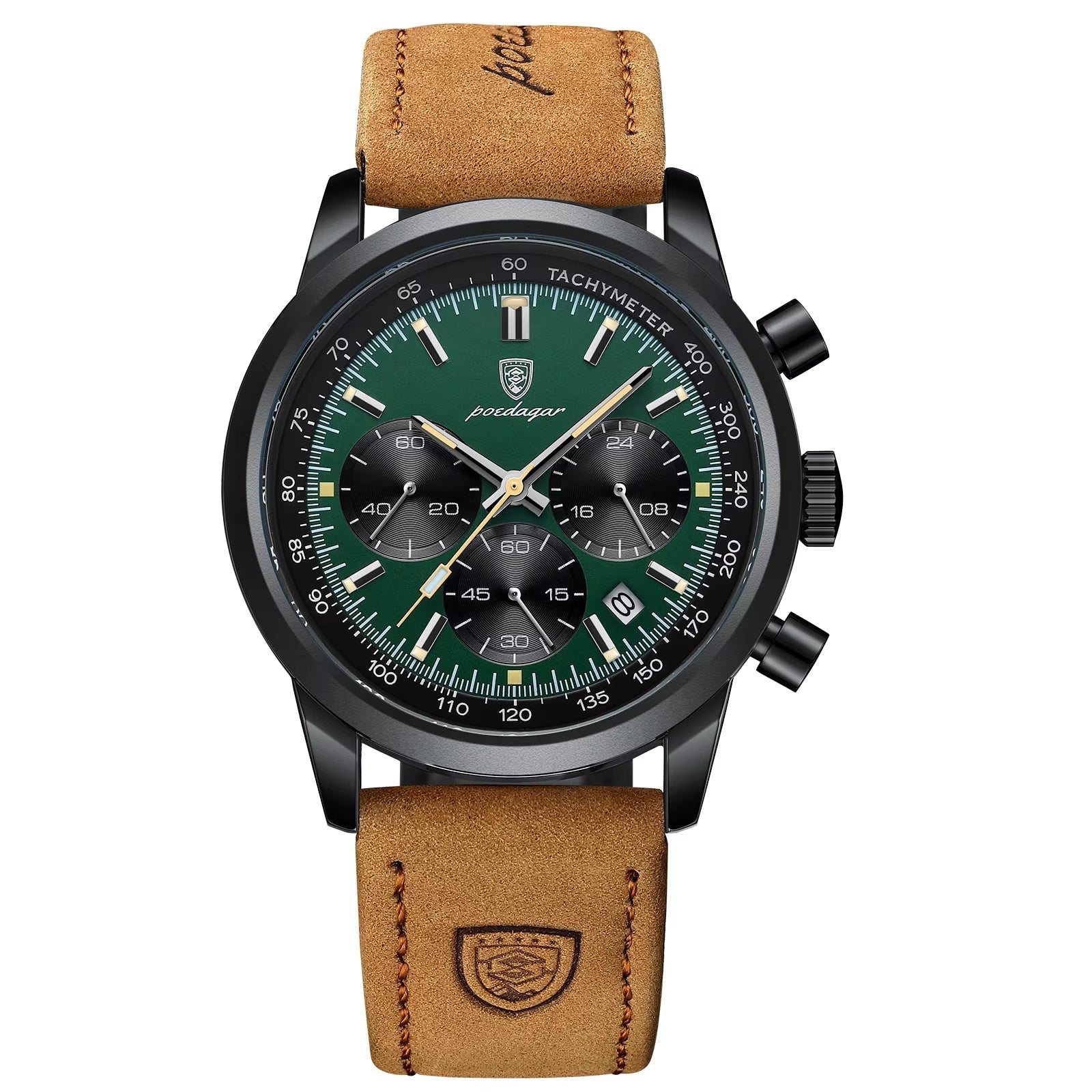Luxury Brand Watch for Men Waterproof Luminous Chronograph Military Man Watch Fashion Leather Men'S Quartz Watches+Box