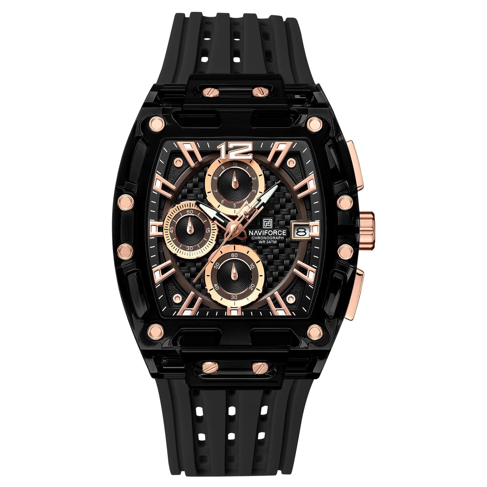 2025 New Design Transparent Tonneau Watch Men Quartz Man Watches Waterproof Luxury Sport Out Door Montre Homme