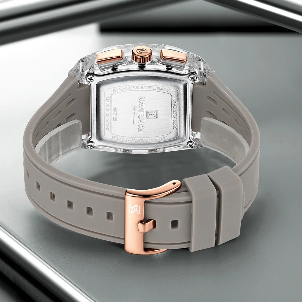 2025 New Design Transparent Tonneau Watch Men Quartz Man Watches Waterproof Luxury Sport Out Door Montre Homme