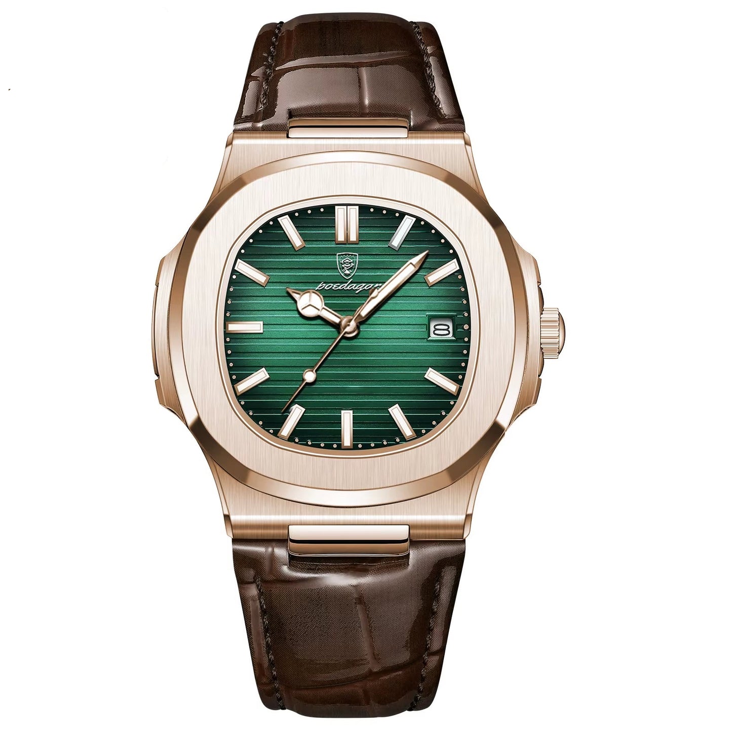 Fashion Square Man Watch Date Luminous Waterproof Leather Men Watch Casual Business Quartz Men'S Watches+Gift Box Reloj